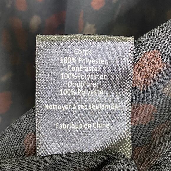 Revolve ASTR Leopard Print Top Womens Sz S Pleated Sleeves Orange Sheer Animal - Picture 9 of 10